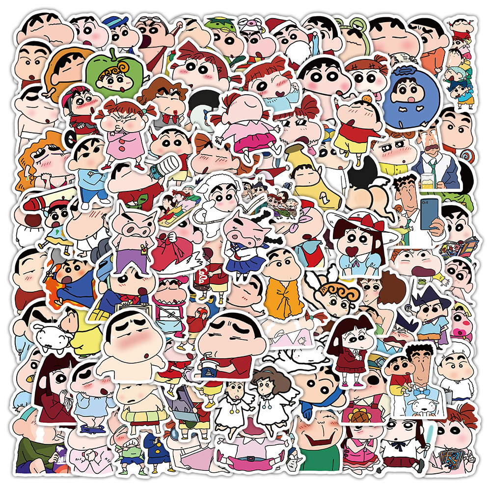 100pcs-crayon-shin-chan-anime-mixed-stickers-set-anime-pelekat-sticker
