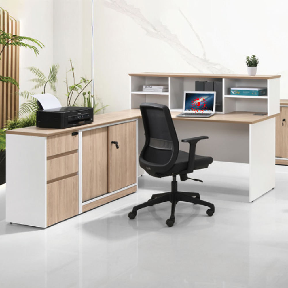 4ft 5ft 6ft Reception Counter Table c/w Side Cabinet / Reception Table ...