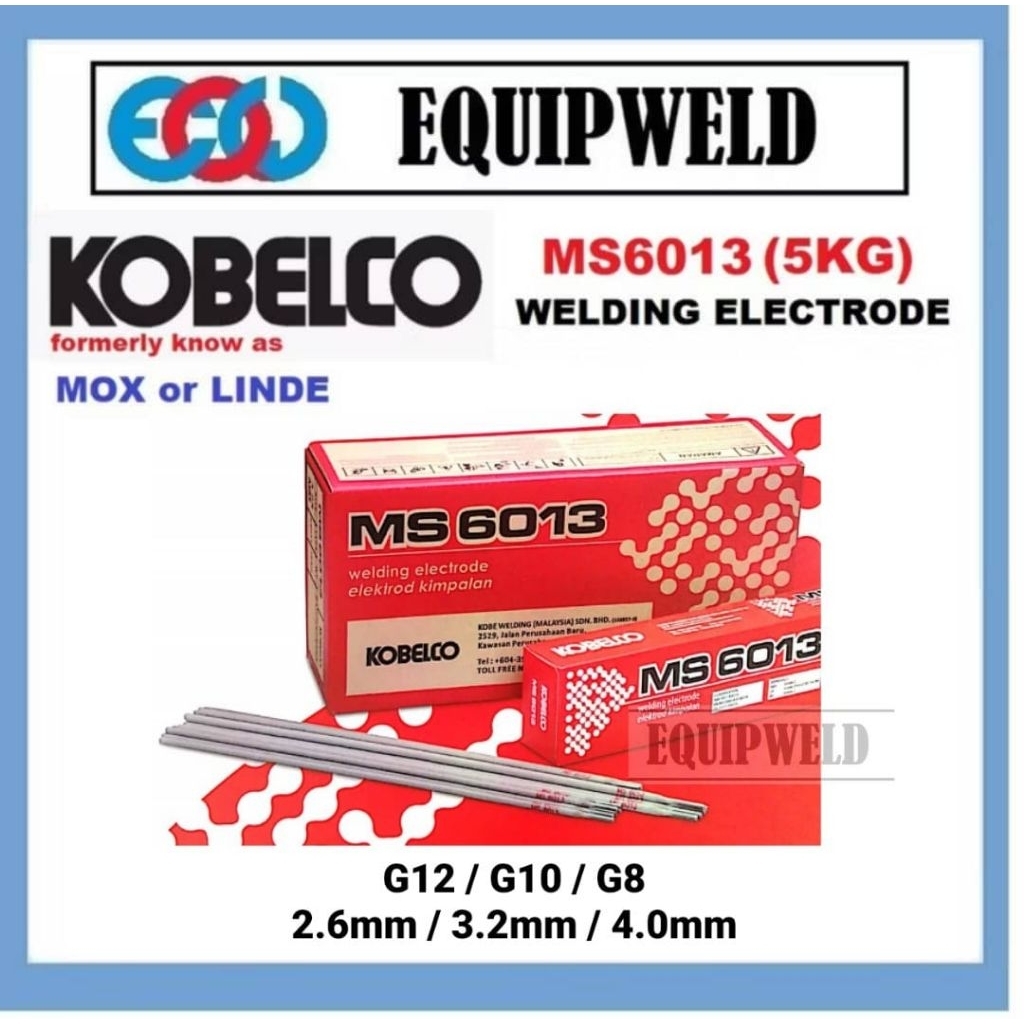 KOBELCO MS6013 WELDING ELECTRODE (5KG) (G12 2.6MM G10 3.2MM G8 4.0MM ...