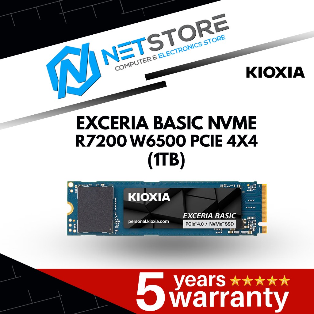 KIOXIA EXCERIA BASIC NVME R7200 W6500 PCIE 4X4 (1TB) - LSF10Z001TG8 ...