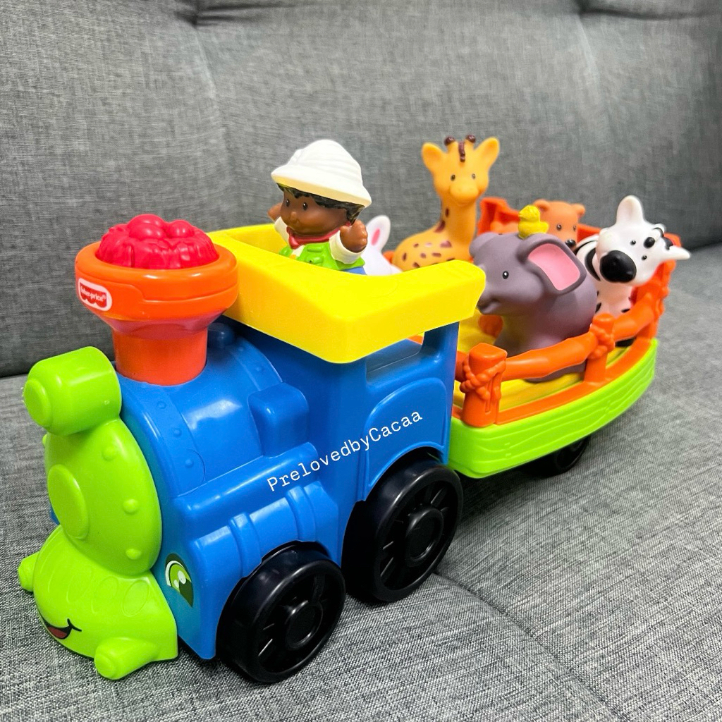 (Preloved) Fisher Price Little People Zoo Train Set with figures ...
