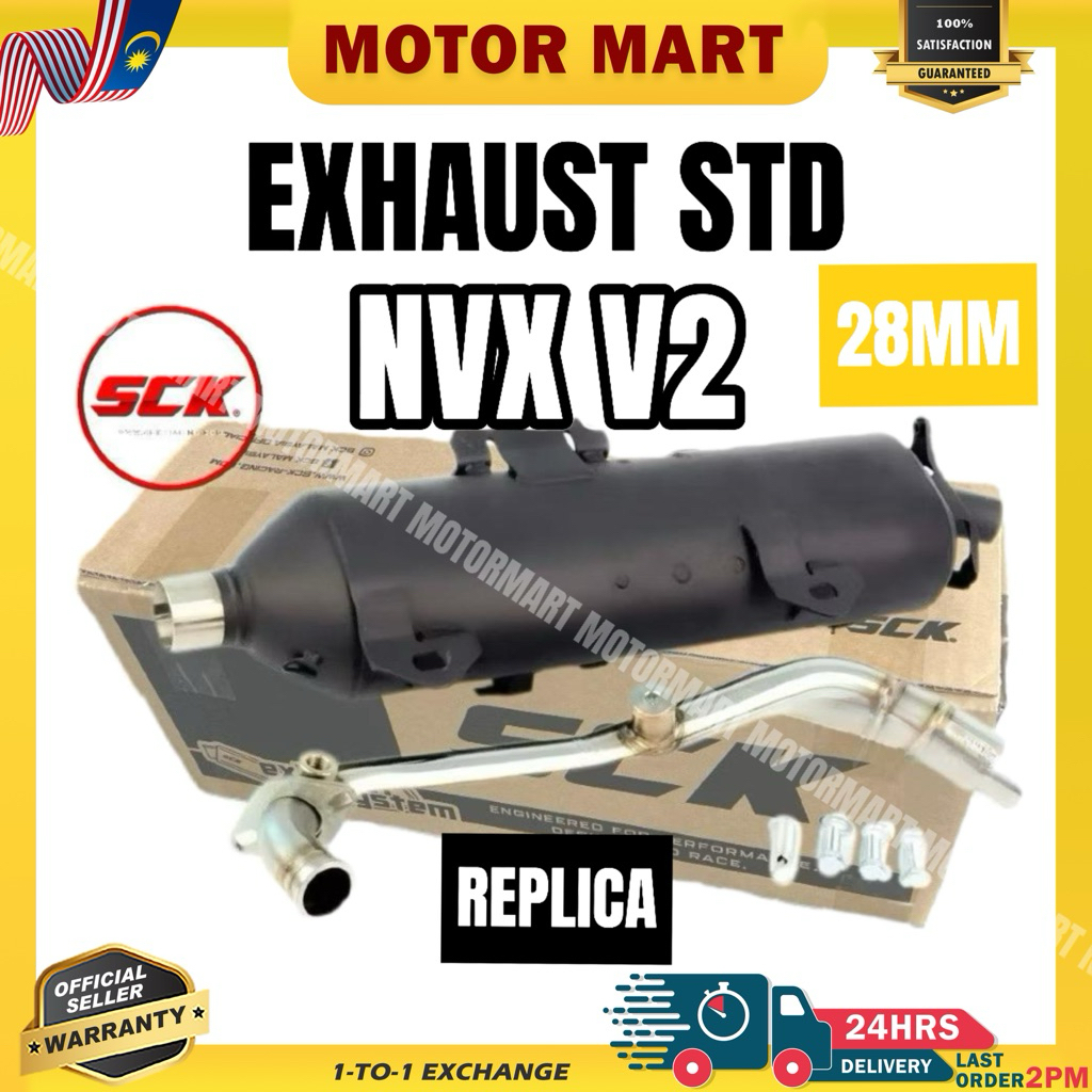 YAMAHA NVX V2 EXHAUST PIPE STANDARD 28MM REPLICA SCK RACING NVX V2 ...
