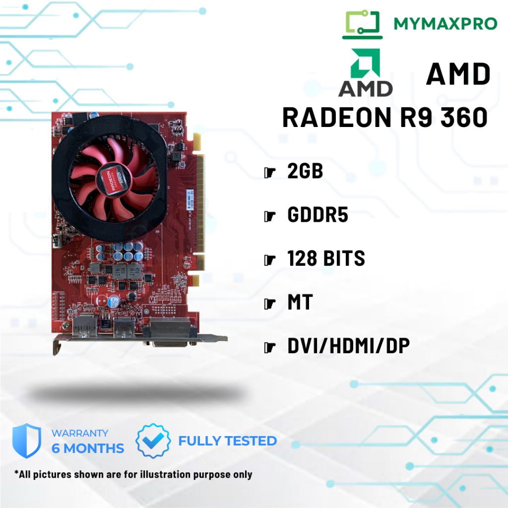AMD Radeon R9 360 2GB GDDR5 128Bits DVI / HDMI / DisplayPort / MT ...