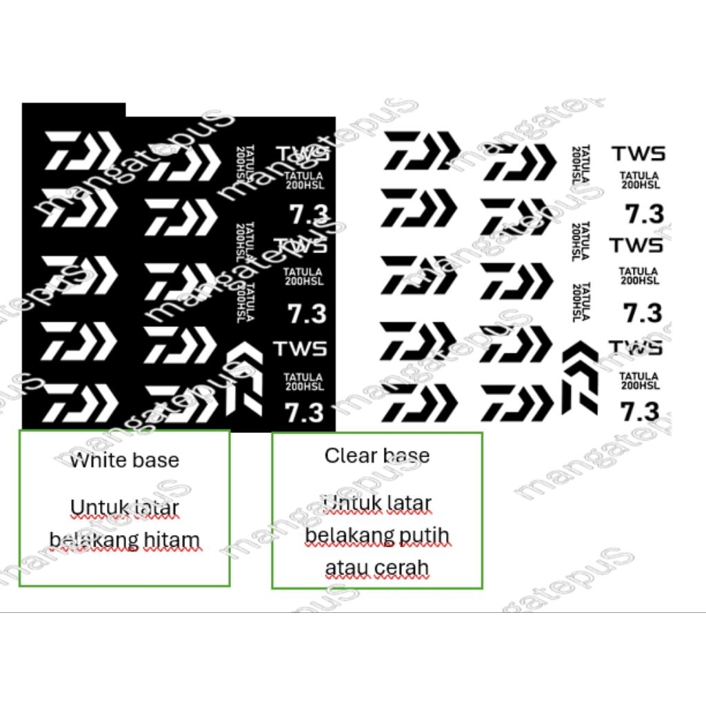 water slide decal fishing rod mengail pancing mix daiwaa tatulaa ...