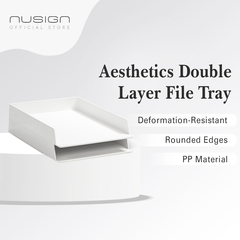 Nusign Double Layer Tray File Document Letter Sorter Collection Desk ...