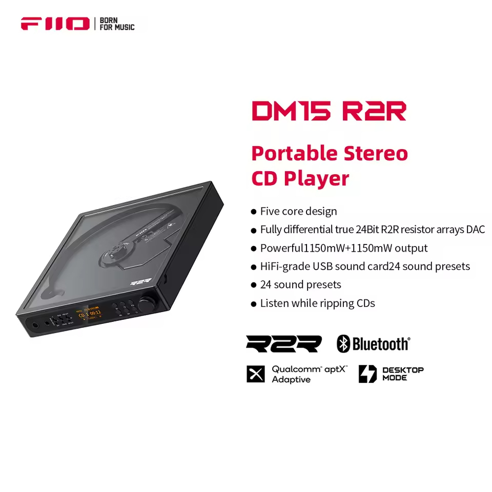 FiiO DM15 R2R Portable Stereo CD Player with True 24Bit R2R DAC High ...