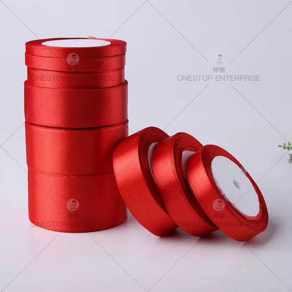 SATIN RIBBON 大红色 彩带/丝带 2CM / 2.5CM 23meters/roll | Shopee Malaysia