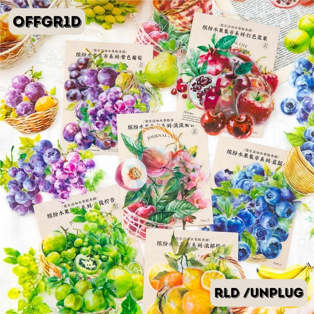 FRUITS AND VEGETABLES DESIGN OFFGRID RLD CARTOON FRUIT STICKERS 2.5CM ...
