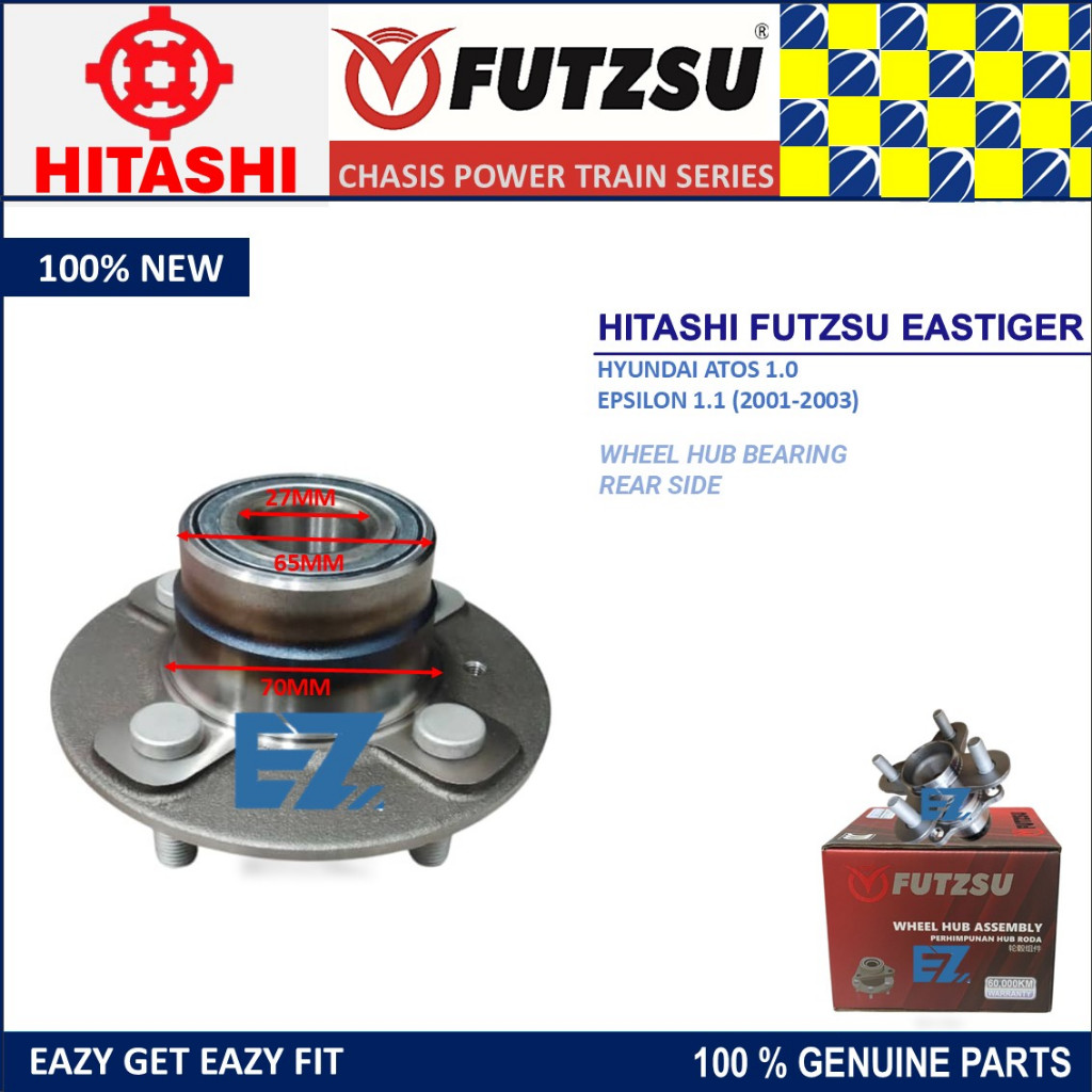 FUTZSU - REAR WHEEL BEARING HUB HYUNDAI ATOS 1.0 1.1 2001-2003 ACCENT ...