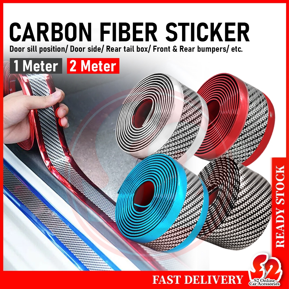 5D 6D 5cm Carbon Fiber Sticker Universal Styling Car Side Door car door ...