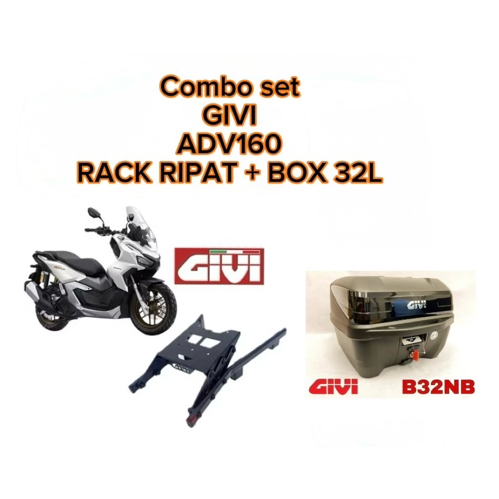 COMBO SET GIVI ADV160 RACK LIPAT GIVI+ TOP BOX GIVI 32 L | Shopee Malaysia