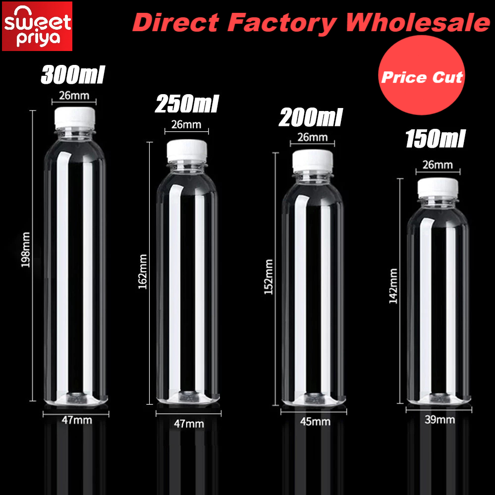 150ml 200ml 250ml 300ml PET Plastic Empty Water Bottle Botol Plastik ...