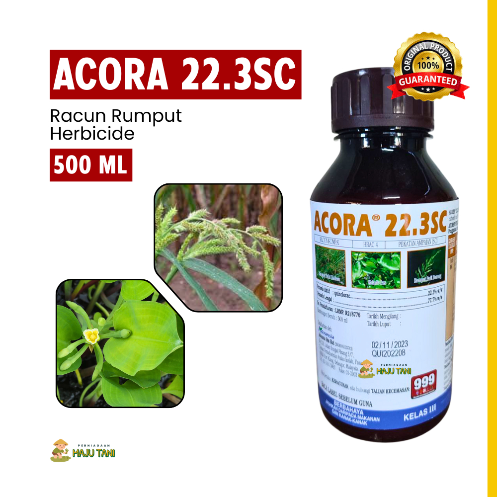 Acora 22.3SC 500ML Herbicide Racun Rumput Acora Racun Rumput Padi Racun ...