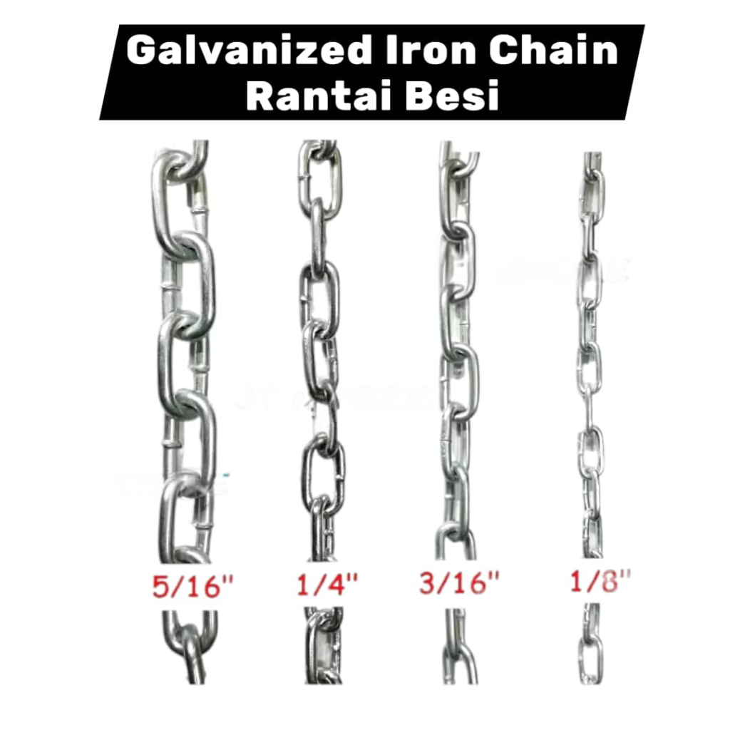 🔥READY STOCK🔥 GI Galvanized Iron Chain / Rantai Besi Metal Chain Iron ...