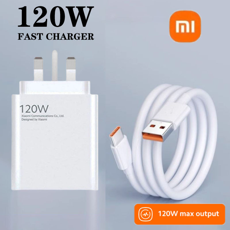 120w Fast Charger 6A QC5.0 Fast Charging Adapter With Cable For Ip Samsung Huawei Oppo Vivo Xiaomi Realme