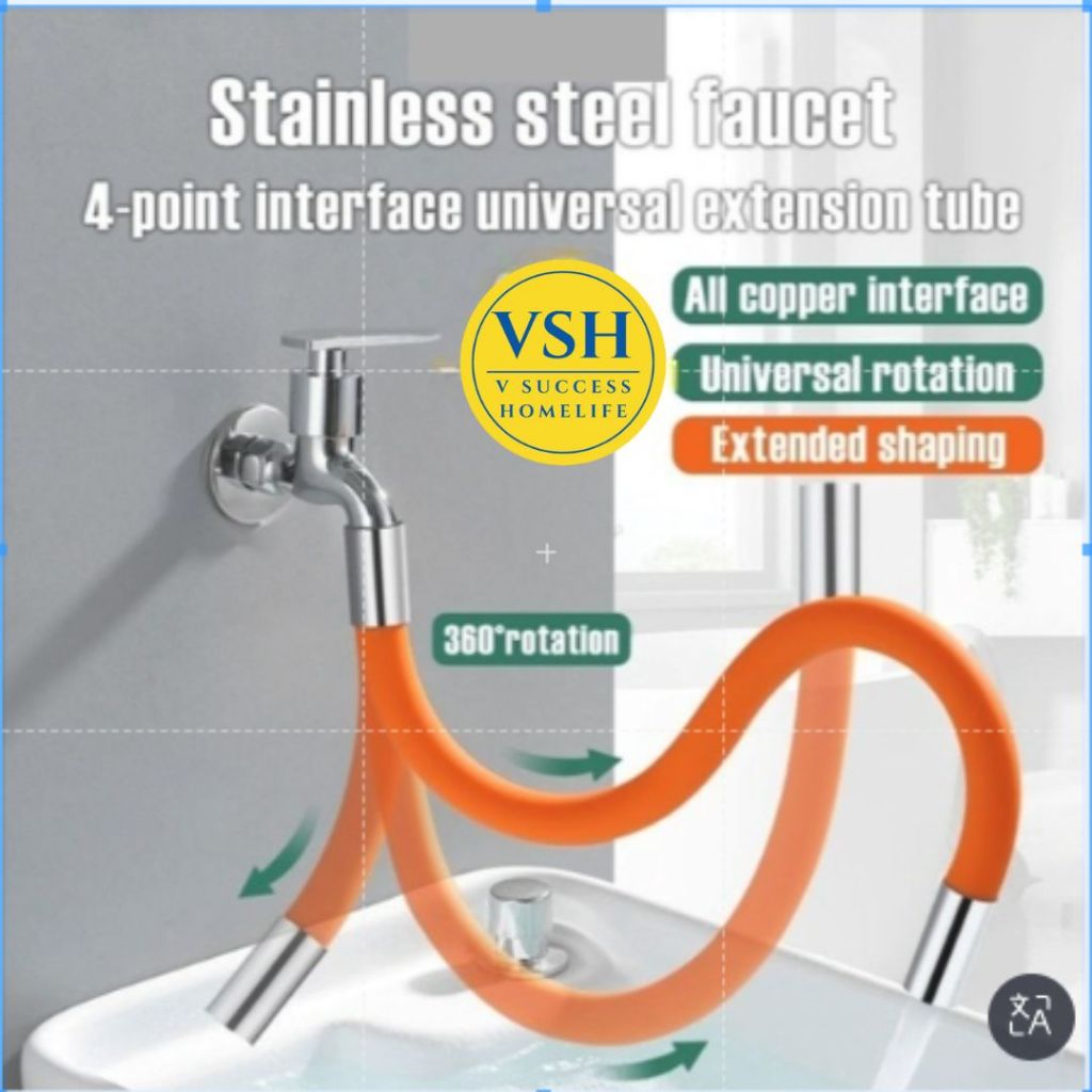 Flexible Hose Water Tap Pipe Faucet Extension Extender Universal ...