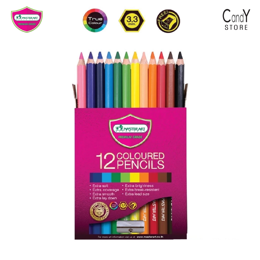 Master Art Master Series Colour Pencils 12 Colours Half Size | Shopee ...