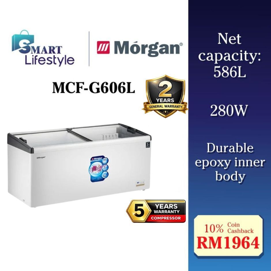 Morgan 606L Glass Door Chest Freezer R290 MCF-G606L | Shopee Malaysia