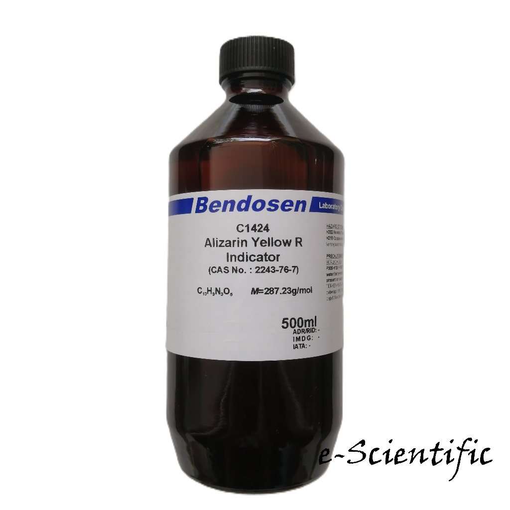 Alizarine yellow R Indicator pH 10.1 to 12.1 (yellow red orange), 500ml ...