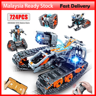 724pcs 4 in 1 City Technical Programming RC Car Robot Building Kit Stem Racing Car 6-16 Year Old Kids Bricks Toys