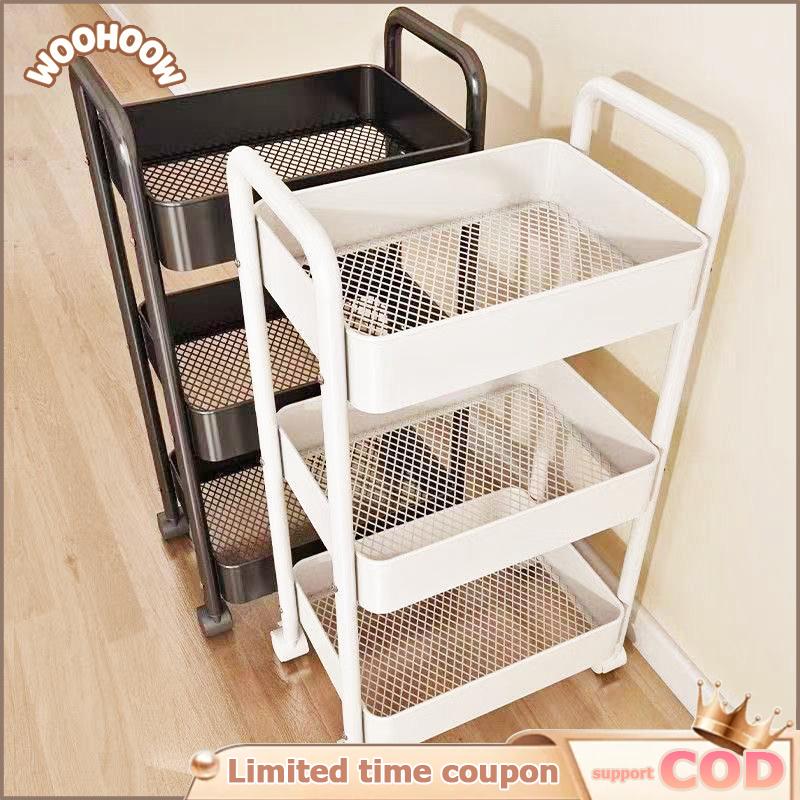 Carbon Steel Trolley Rack Multi-level Storage Trolley Rak Bedroom ...
