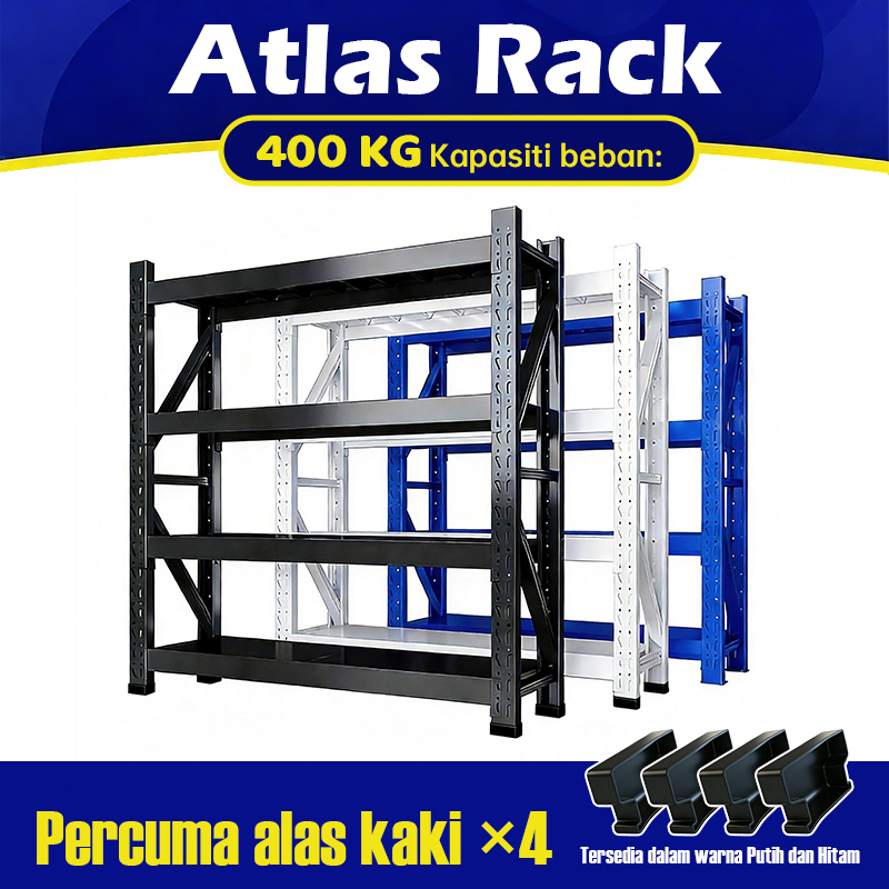 Rak Tugas Berat Boleh Laras 1000KG Rak Penyimpanan Kapasiti Besar Rak ...