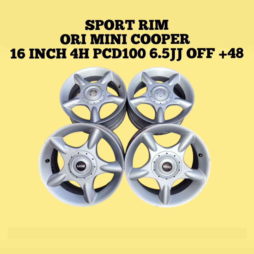 Sport Rim MINI COOPER R50 R52 R53 16 Inch 4H PCD100 6.5JJ Offest +48 ...