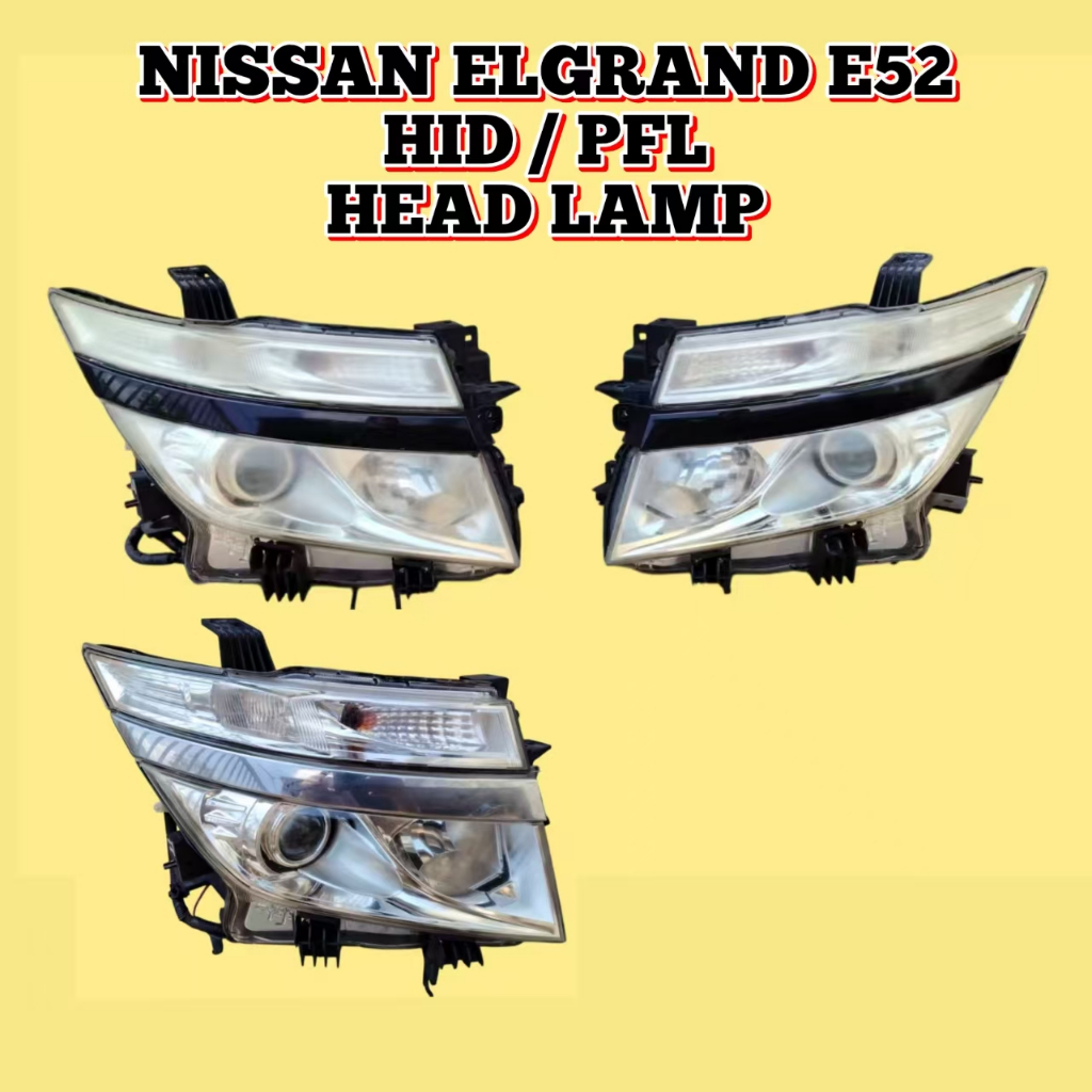 Head Lamp Light Nissan Elgrand E52 PFL HID Head Light Lamp Lampu