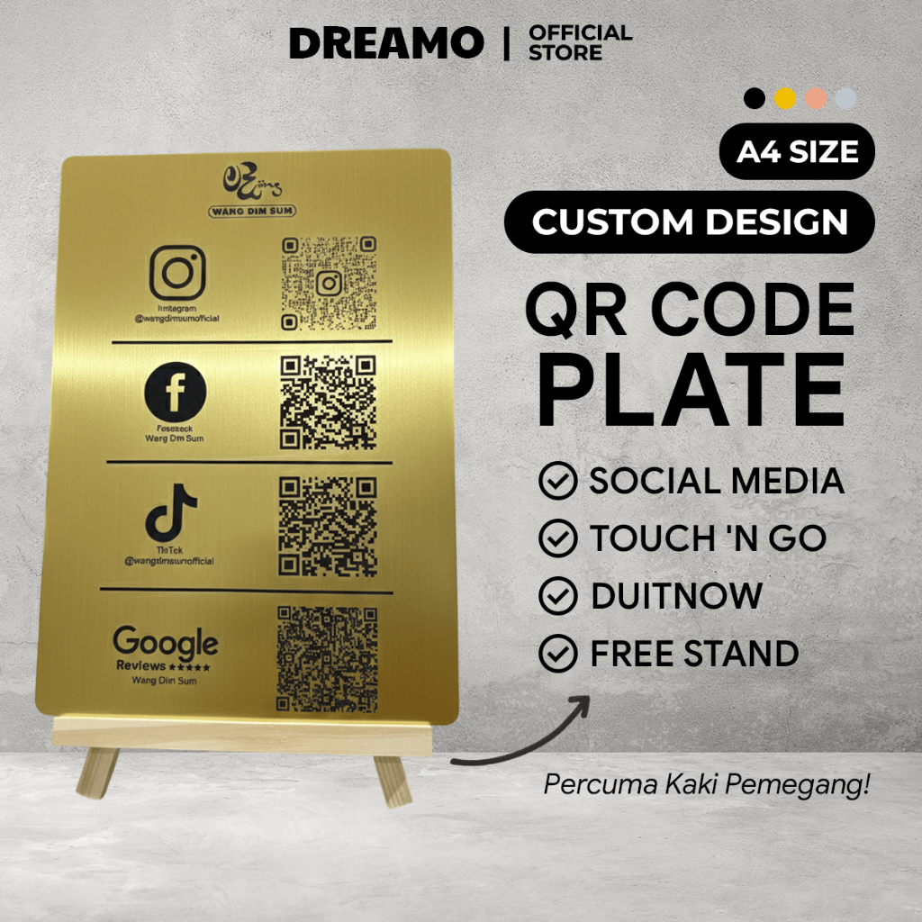Custom QR Code Acrylic Display Stand Board Scan E-Wallet Pay Social ...