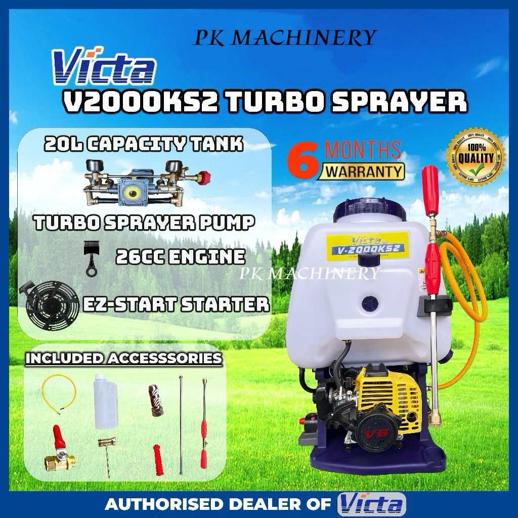 Victa Original V2000ks2 TURBO Engine Knapsack Power Sprayer With Two ...