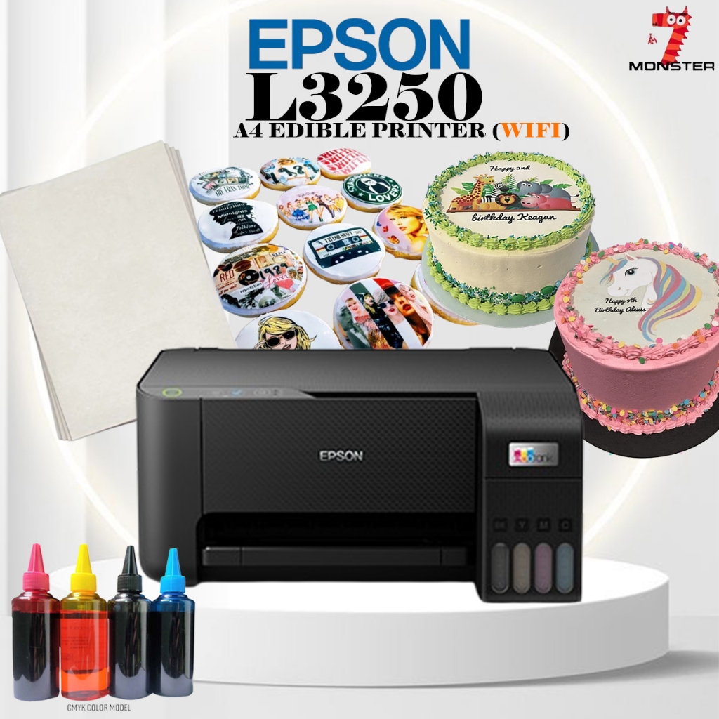 ( EDIBLE PRINTER ) Epson EcoTank L3250 All in One Ink Tank Wireless ...