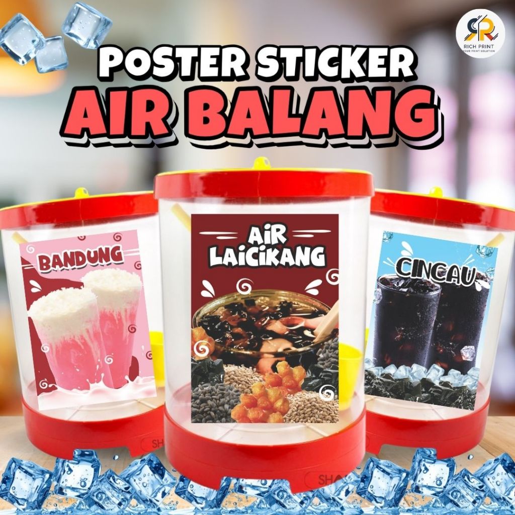 STICKER AIR BALANG SIZE A4 & A3 . BOLEH DICUCI. BOLEH TUKAR WORDING ...