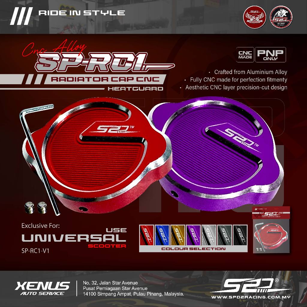 Radiator Cap CNC SPD Racing SP-RC1 NMAX NVX VARIO 125 150 160 CLICK ADV ...
