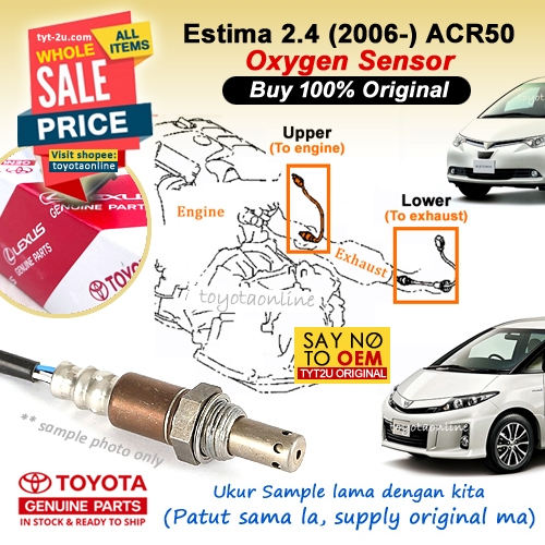 100% Original ) Estima 2.4 (06-) Oxygen Sensor ACR50 89467-72010