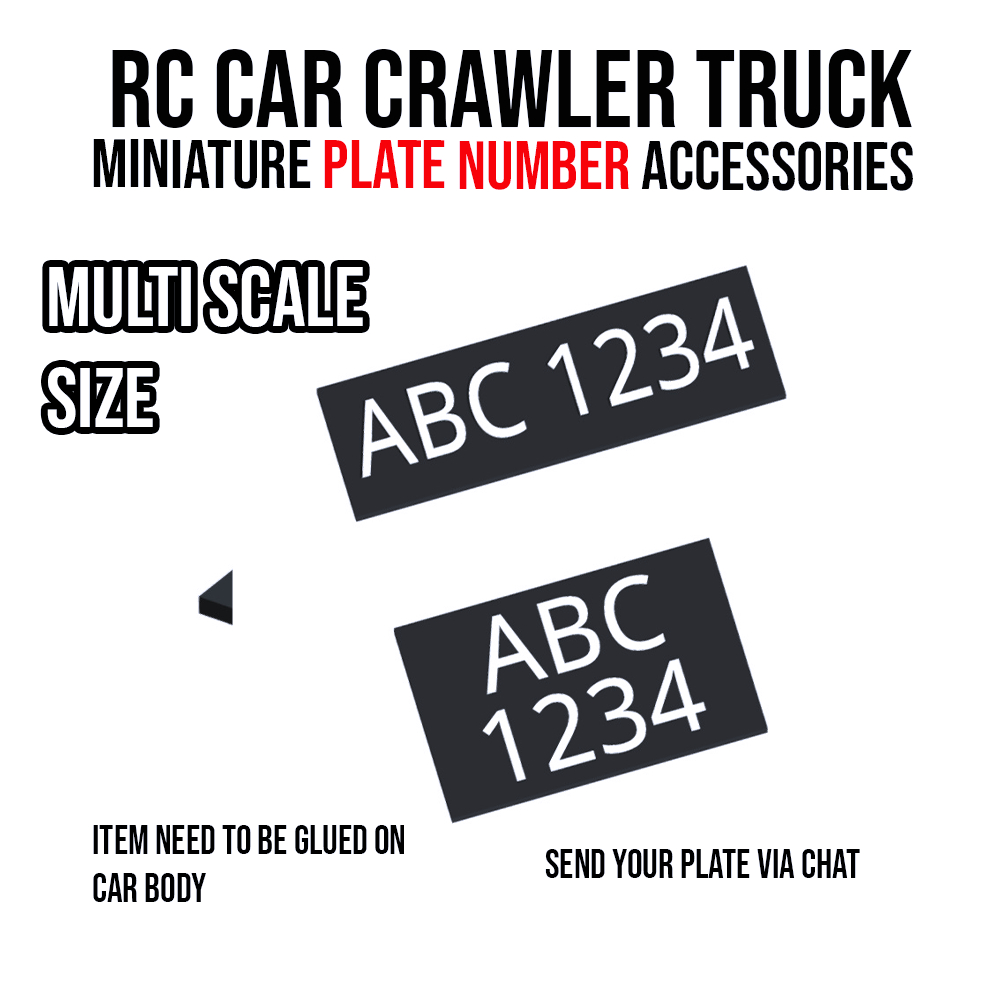 RC PLATE NUMBER MINIATURE CUSTOM FOR CAR TRUCK BOAT TRAILER CRAWLER ...