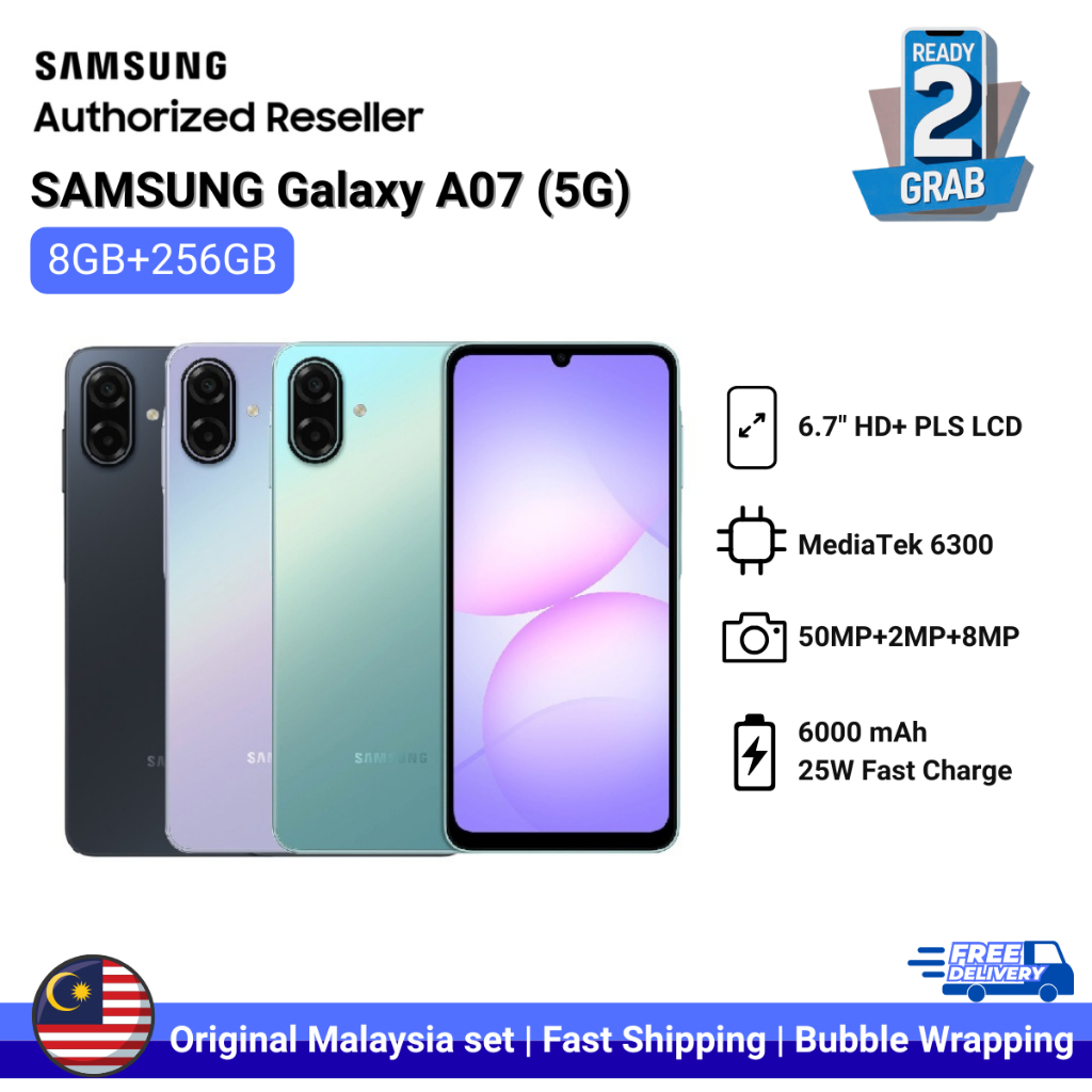SAMSUNG GALAXY A07 5G (A076)/A07 4G (A075)(8GB+256GB)/A06 5G (A066)(6GB+128GB) 100% Original Samsung MY Set