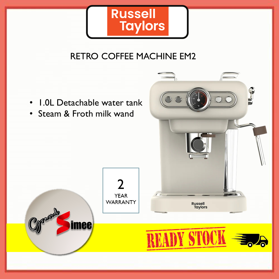 Russell Taylors 20 Bar Espresso Coffee Machine Retro Style Coffee Maker ...