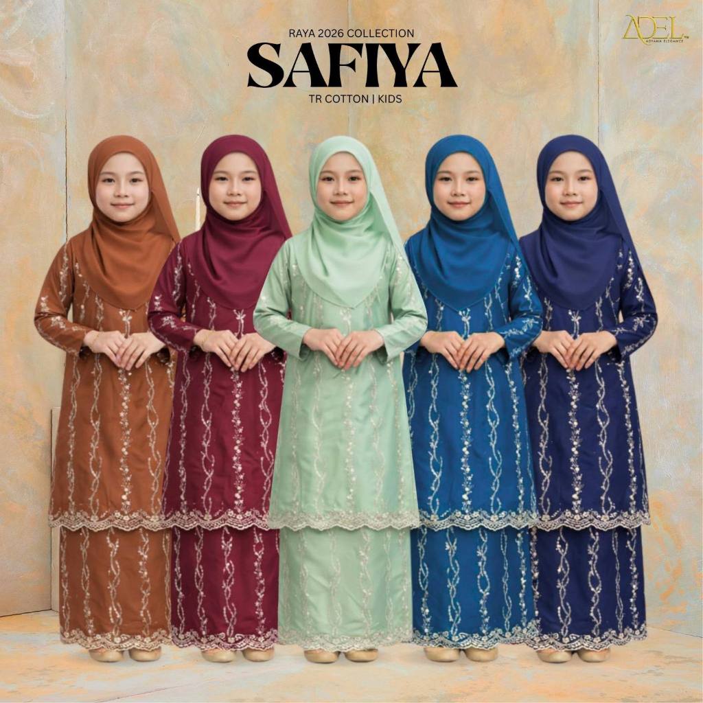 RAYA 2026 | ADEL Baju Kurung Riau Safiya TR Cotton Moden Set Kids ...