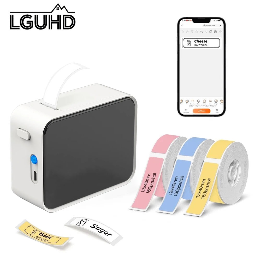 LGUHD P15 Thermal Label Printer, a mini portable Bluetooth label ...