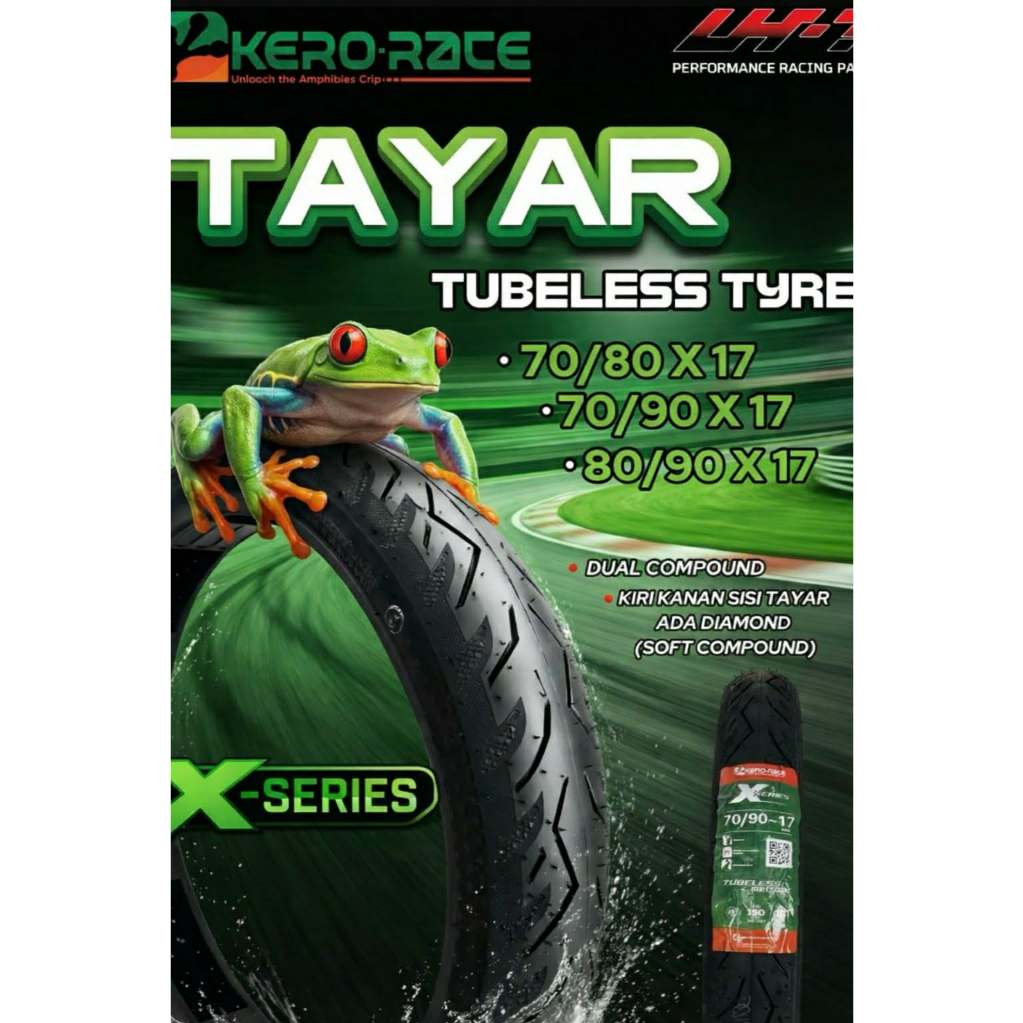 [READY STOCK] KERO RACE X-SERIES Tubeless Tyre Tayar Motor 17 Inch 70/ ...