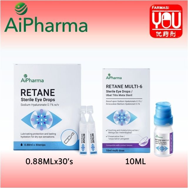 [YOUPHARMACY] AIPHARMA Retane Sterile Eye Drops 30×0.88ml / 10ml ...