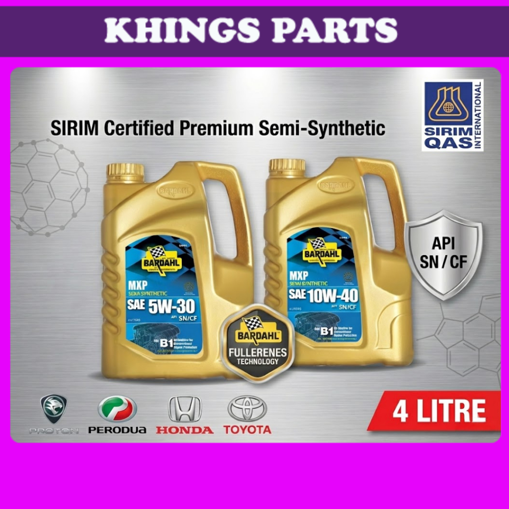 BARDAHL MXP Semi Synthetic 5W30 10W40 Car Engine Oil Minyak Hitam ...