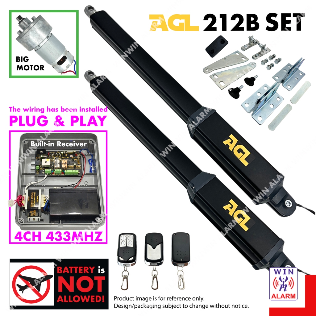AGL 212B ( 4CH 433MHZ H5 ) ( SET ) SWING ARM AUTOGATE HEAVY DUTY SWING ...