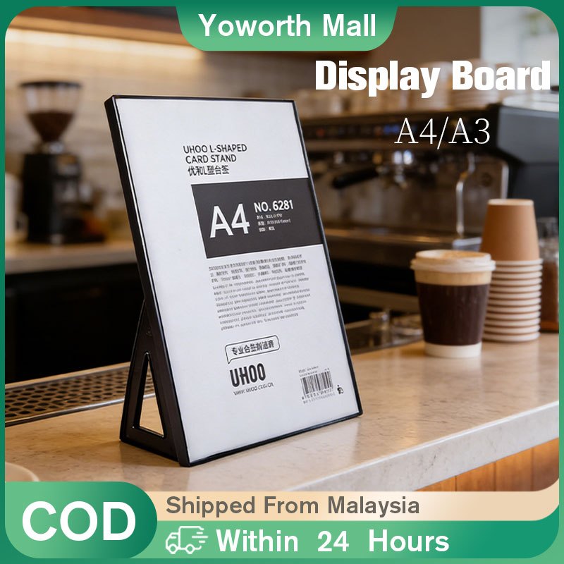 A4/A3 Acrylic Sign Holder / Vertical/Horizontal Use Menu Displays L ...
