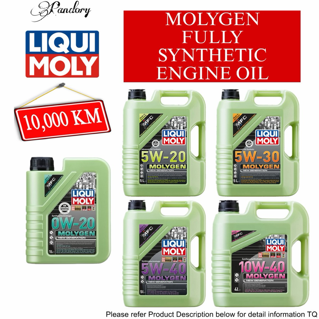 LIQUI MOLY MOLYGEN 0W20 5W20 5W30 5W40 5W50 10W40 FULLY SYNTHETIC ...