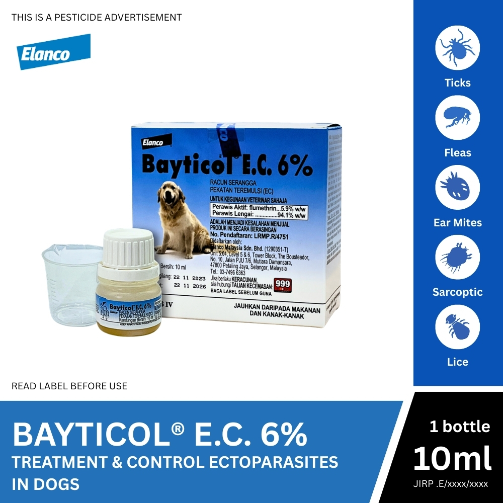 Bayticol 6% E.C. Tick Flea Lice Mange Control (10ml) | Shopee Malaysia