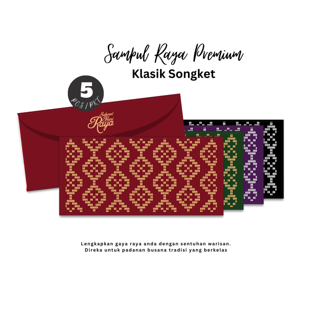 Klasik Songket Sampul Raya Premium (Raya 2026) | Shopee Malaysia