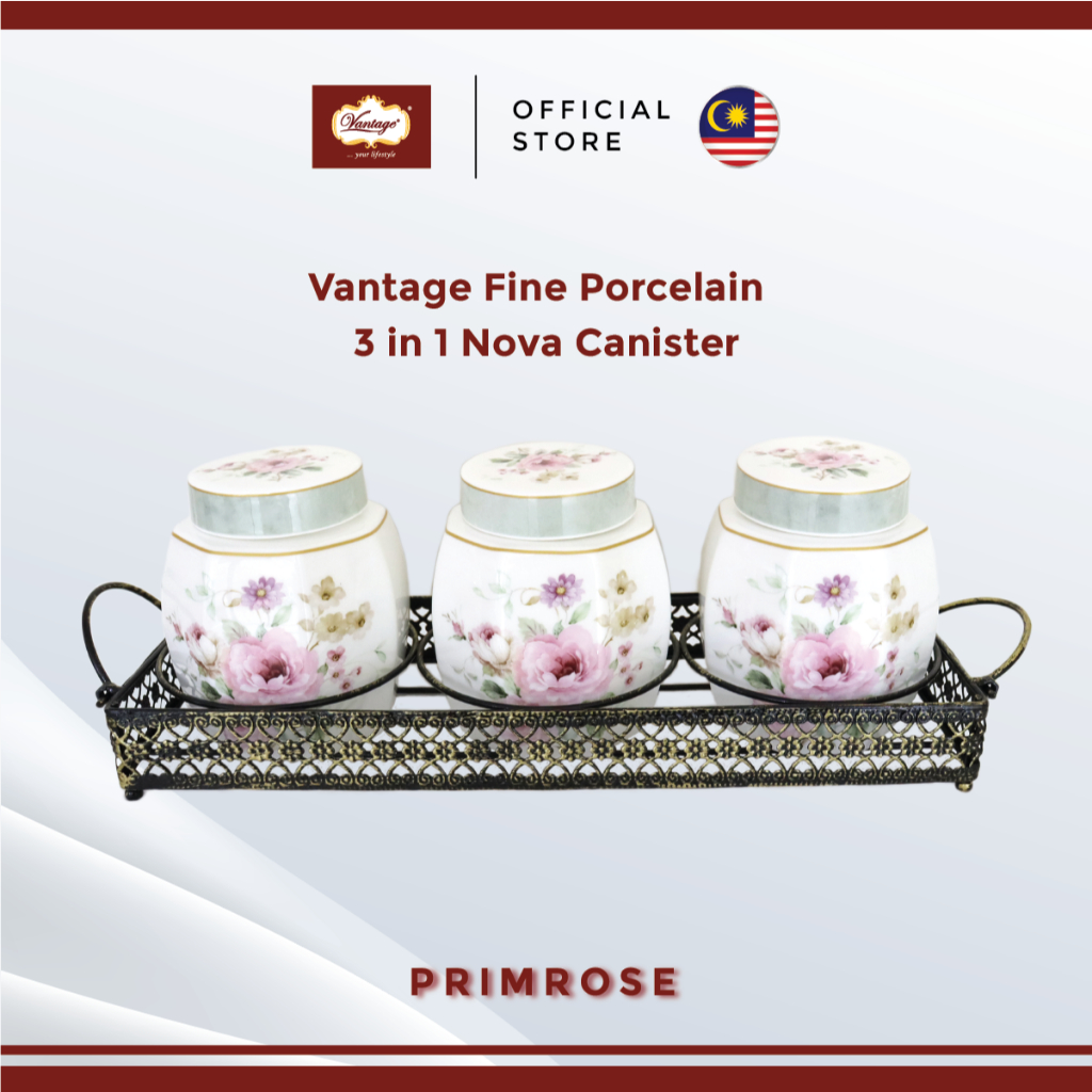 Vantage Nova Primrose 3 in 1 Canister with Rack | Shopee Malaysia