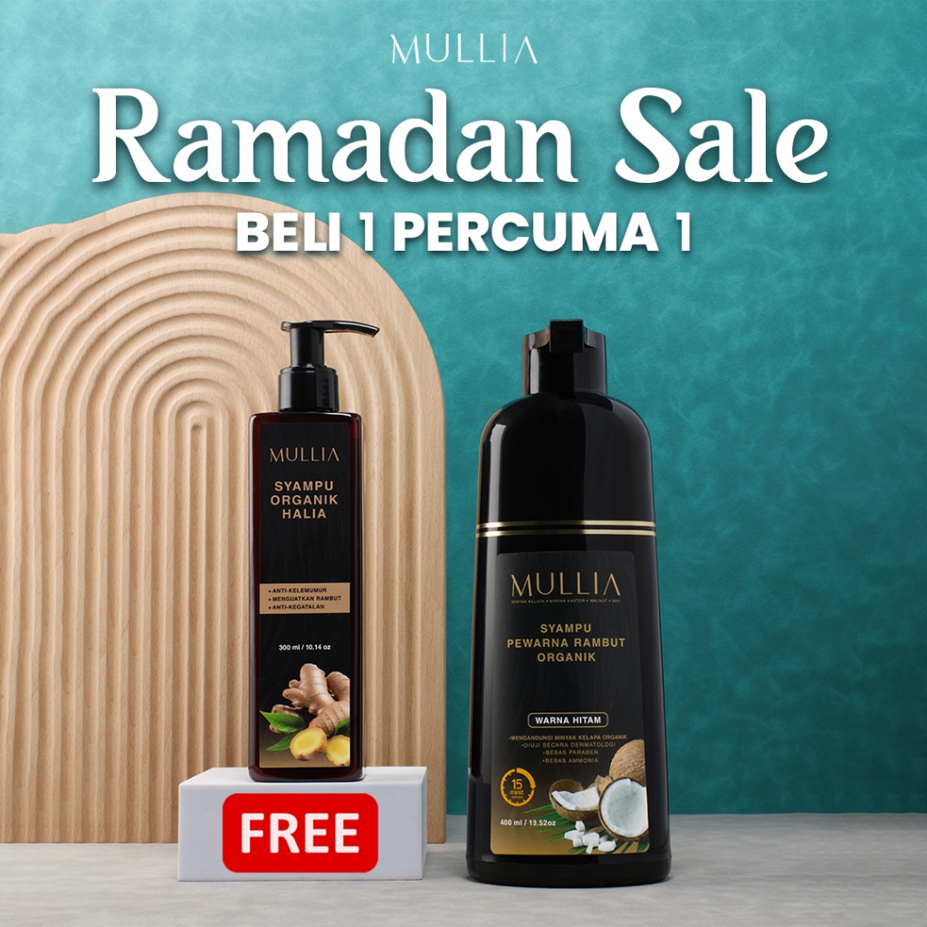 [FREEGIFT] Syampu Pewarna Rambut Organik Mullia 400ml Black Hair Color ...
