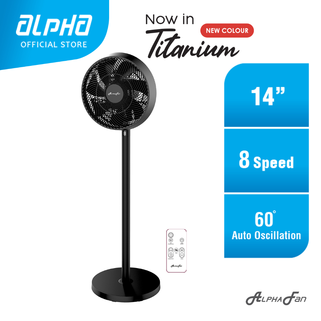 ALPHA Motto SF B22 DC Motor Stand Fan with 7 Blades 8 Speed Remote (14 ...